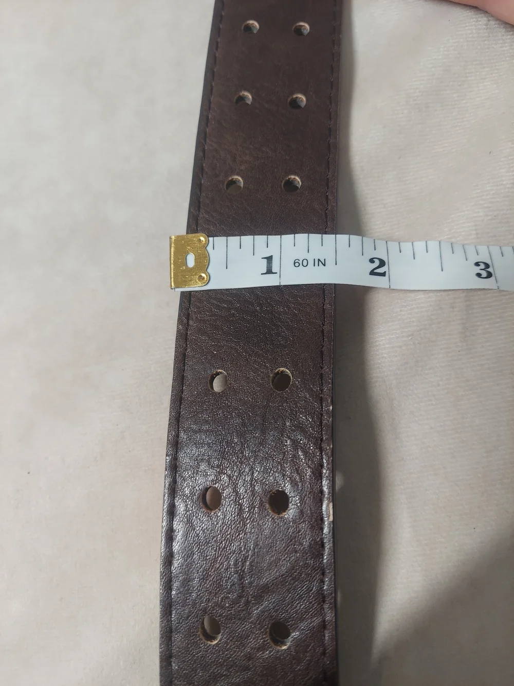 Men's CAT Caterpillar Double-Prong Brown Belt - Size XL (38-40)